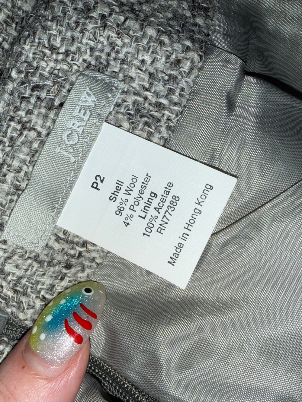 J.Crew Gray Tweed Wool Pencil Skirt Petite 2 Career - Picture 3 of 6